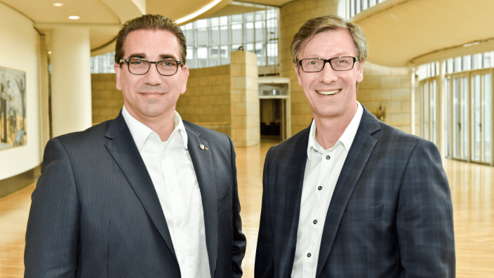(v.l) Landtagsabgeordnete Guido Déus, MdL und Dr. Christos Katzidis, MdL